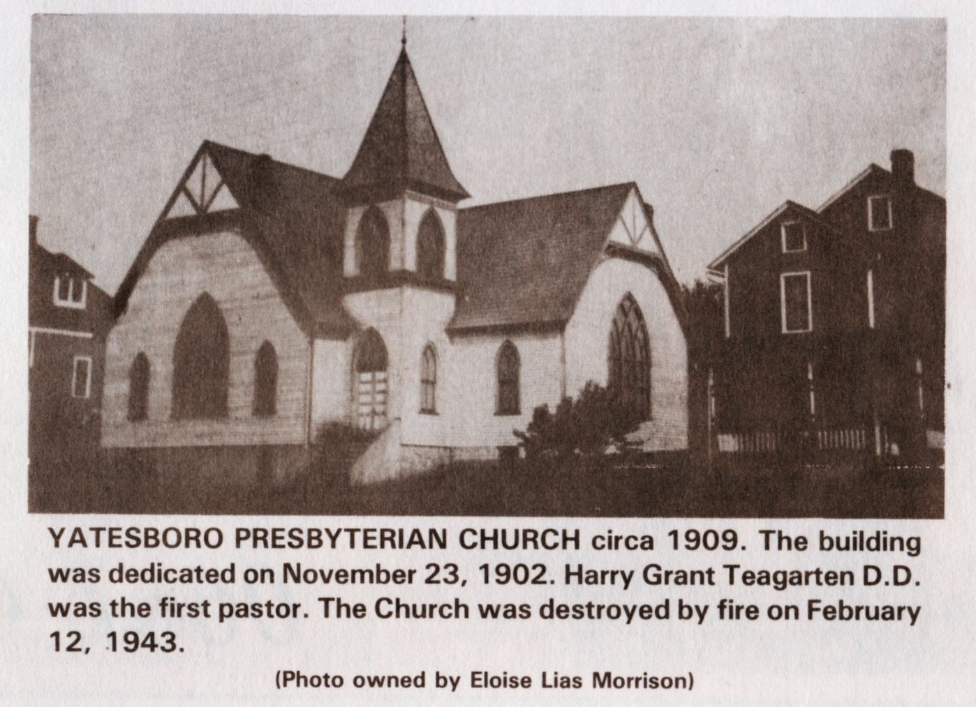 Yatesboro Presbyterian Church circa 1909.